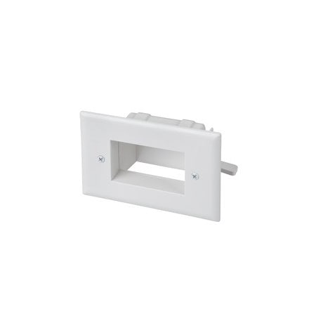 Cable Wholesale Easy Mount Recessed Low Voltage Cable Pass-through Plate, White 45-0008-WH